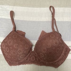 Aerie laced dark pink bra